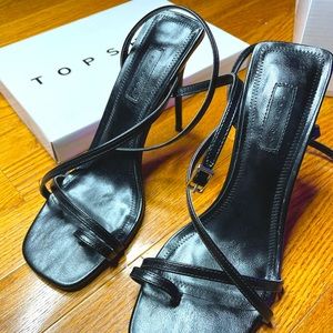 Topshop Black Square Toe Heels
